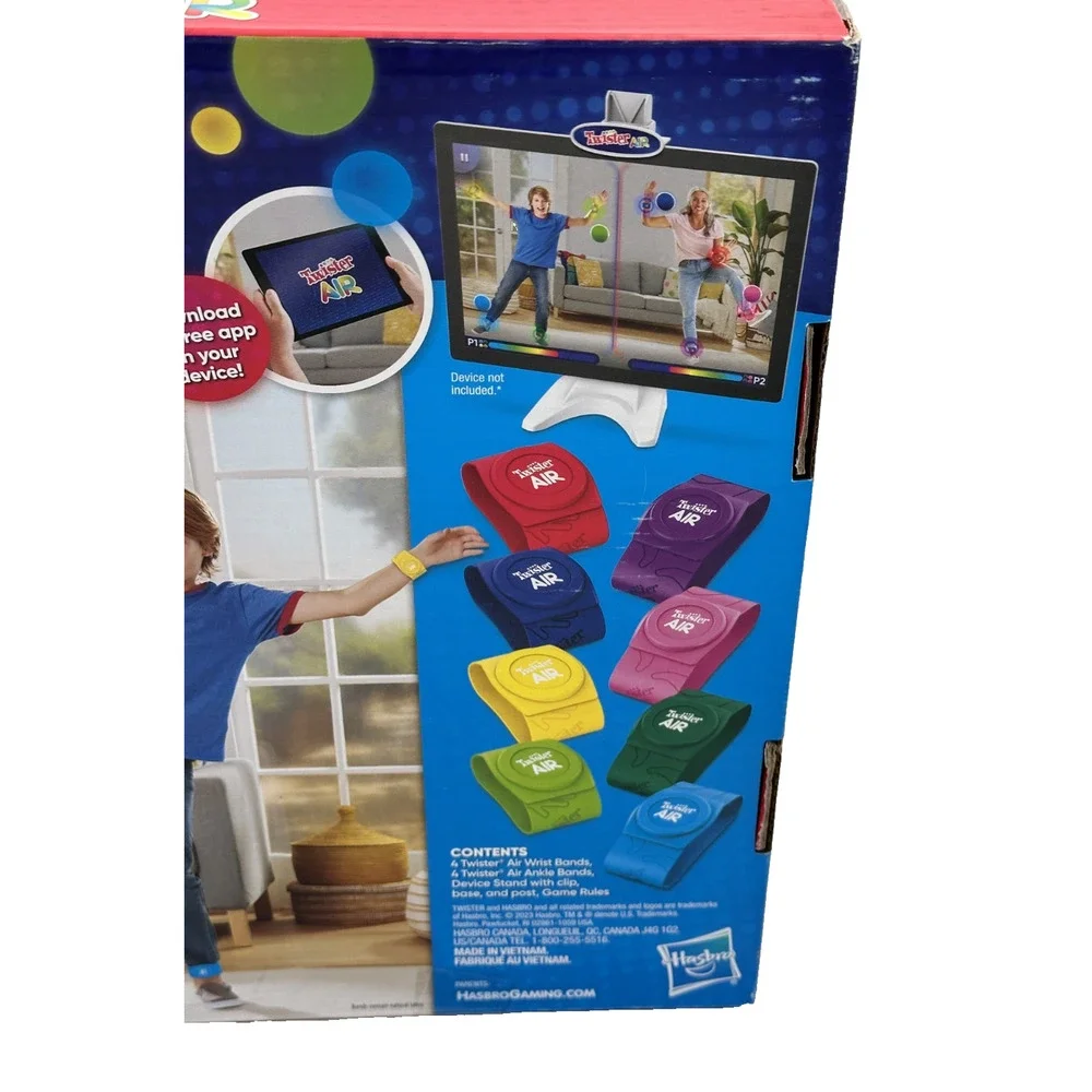 Hasbro Gaming Twister Air Game | AR App Play Game with Wrist and Ankle Bands